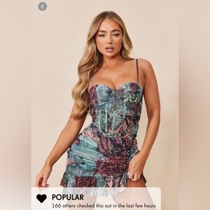 Pretty Little things Multi Renaissance print corset dress